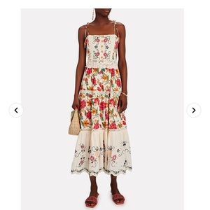 Farm Rio Toucans Garden Embroidered Midi Dress